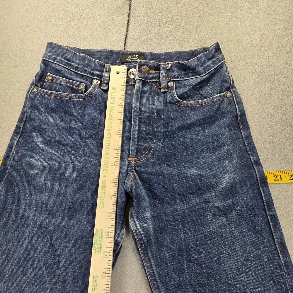 A.P.C. New Standard Jeans Mens Blue Slim Straight Whiskers Honeycomb Fits‎ 24x30